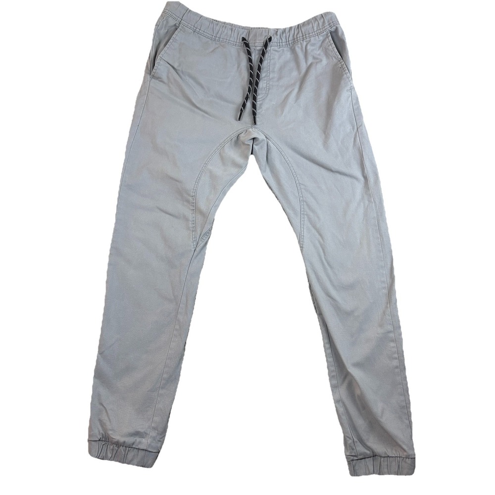 NEXT LEVEL MAX Light Gray Jogger Pants Men Size‎ L Stretch Drawstring Athleisure